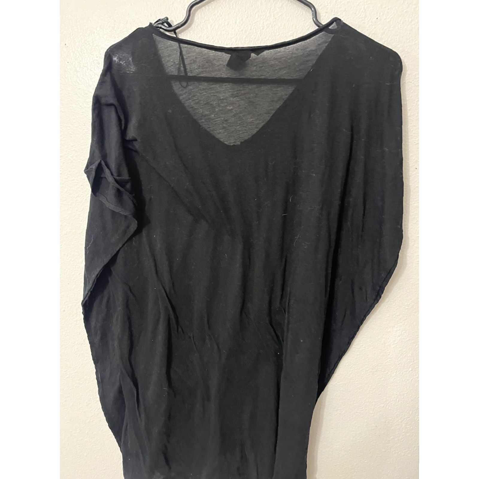 H&M VINTAGE H&M Blouse Shirt Women Short Sleeve Crew Neck Black S Charcoal 90s Concert Style Feminine Relaxed Fit Size S / US 4 / IT 40 - 2 Thumbnail