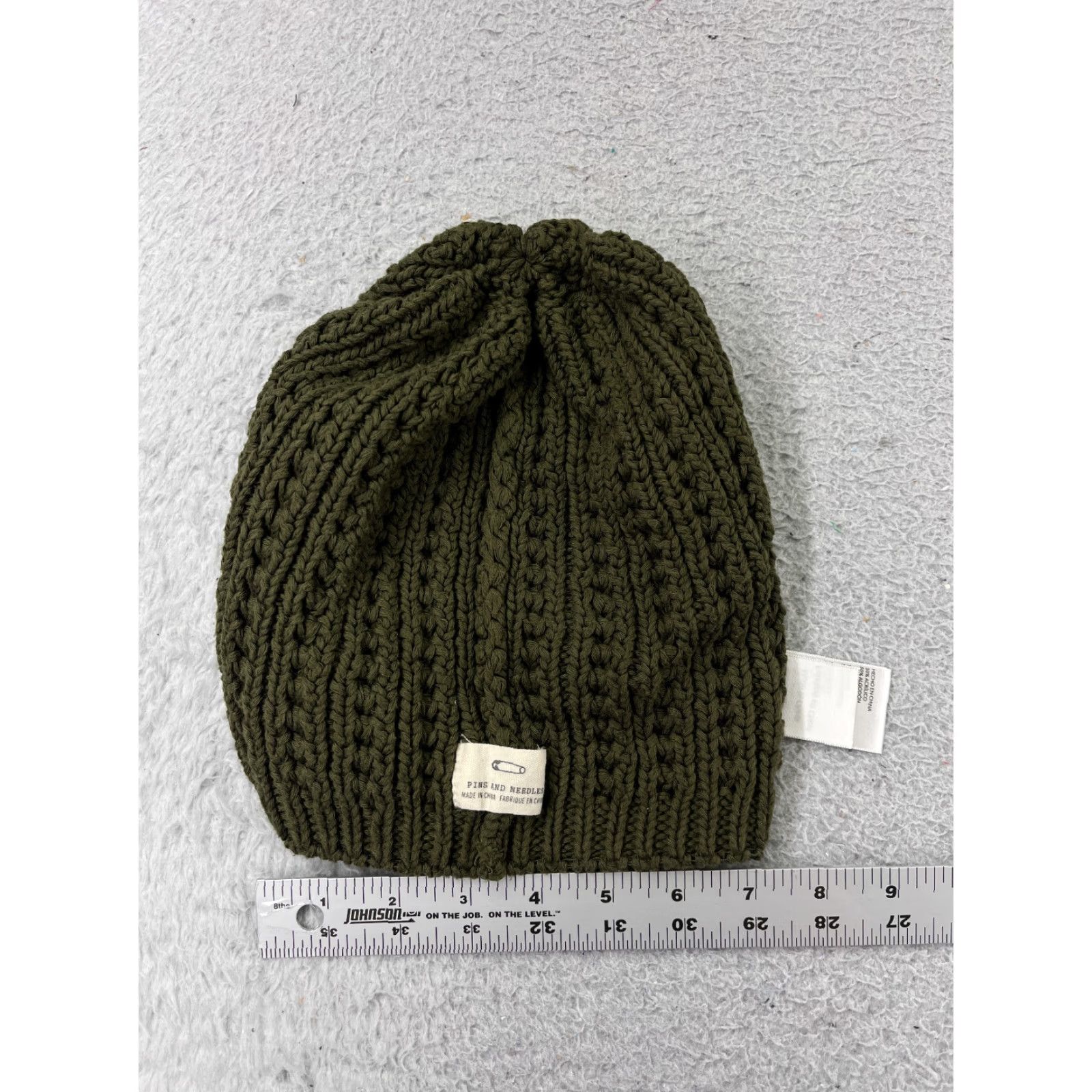 Needles Pins And Needles Beanie Womens One Size Green Acrylic Cotton Blend Ski Hat/Toque - Knit Beanie, Lined, Crochet Accent, Adult Women, Green, Vintage: No Size ONE SIZE - 4 Thumbnail