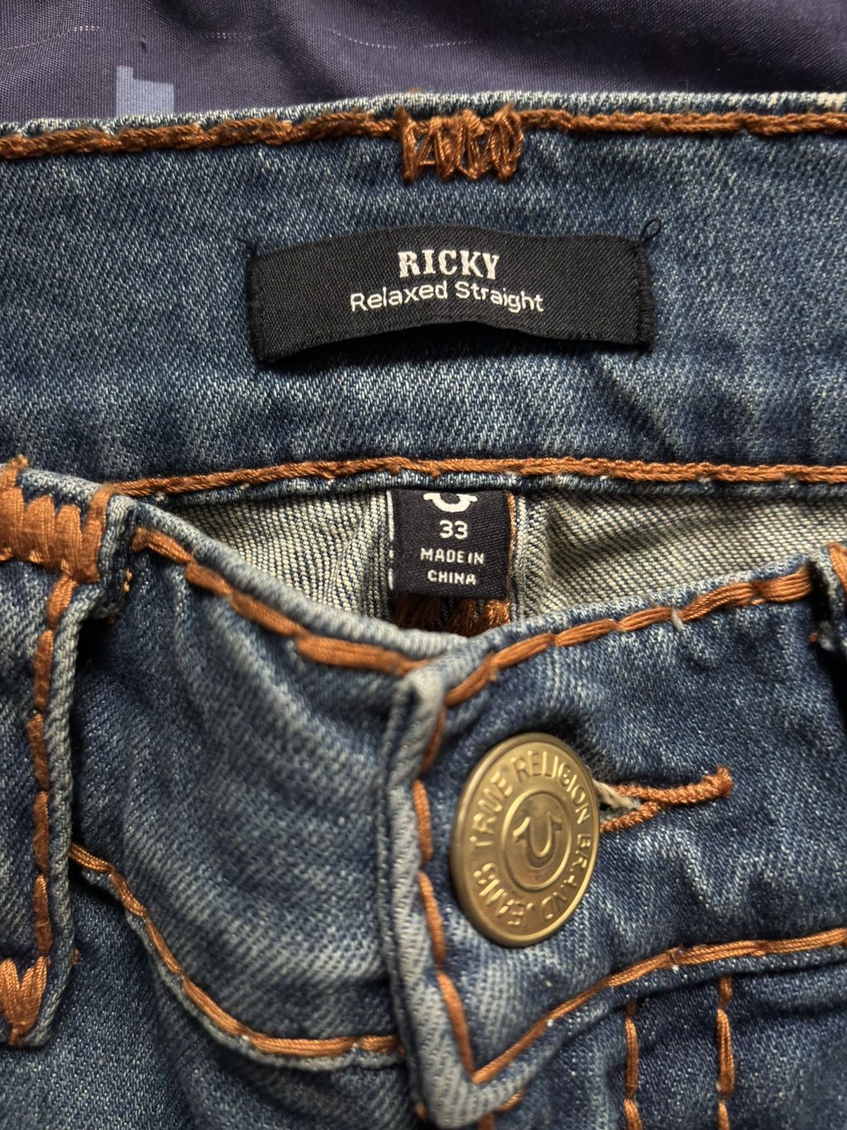 True Religion True Religion Ricky Super Flap Embro Bk Pkt Size US 33 - 3 Thumbnail