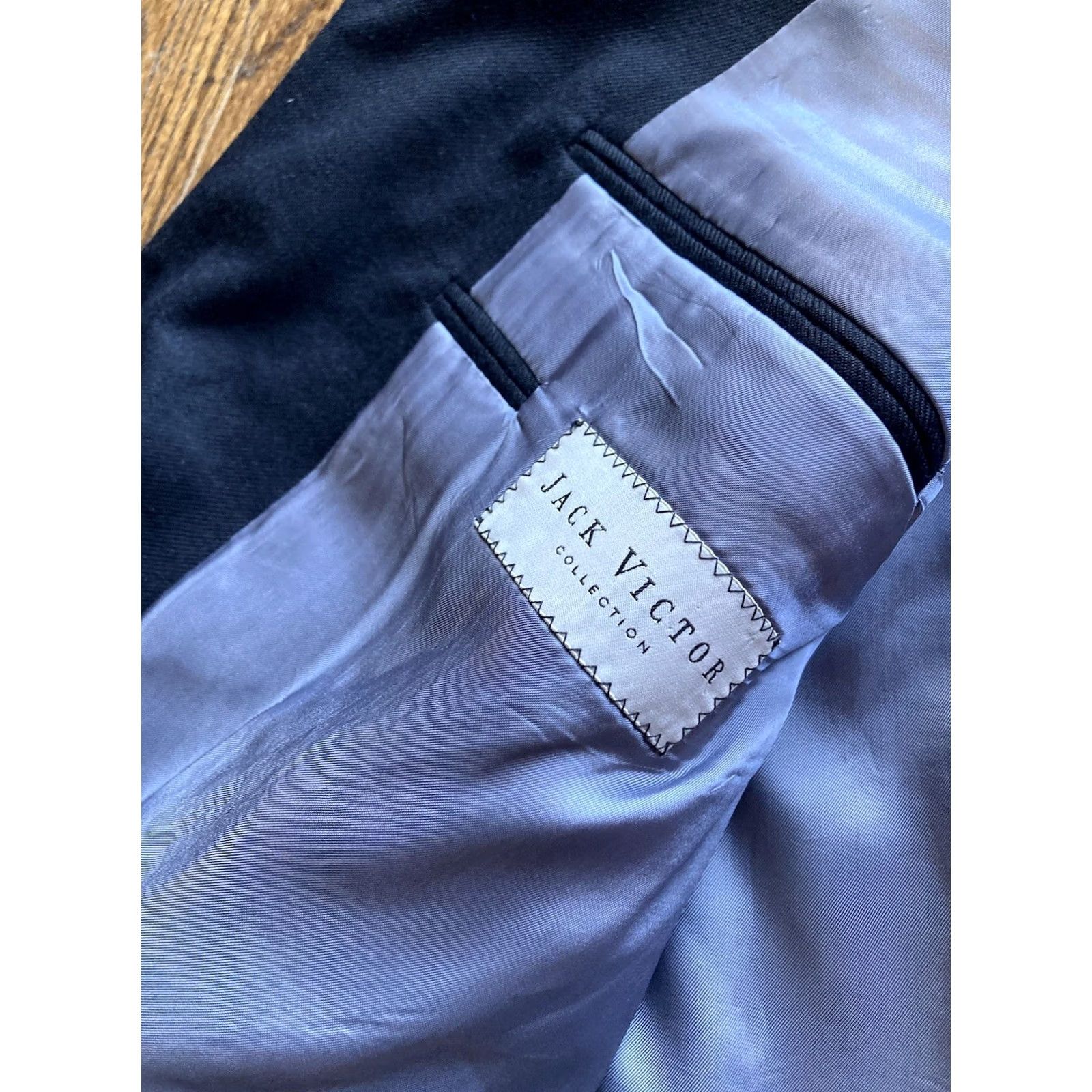 Jack Victor Jack Victor Blazer Mens Size 44L Black Three Button 100% Cashmere Vitalewood Size 44R - 7 Thumbnail
