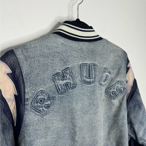 Rhude Rhude Lightening Denim Bomber Jacket Blue Men’s Large Size US L / EU 52-54 / 3 - 2 Thumbnail