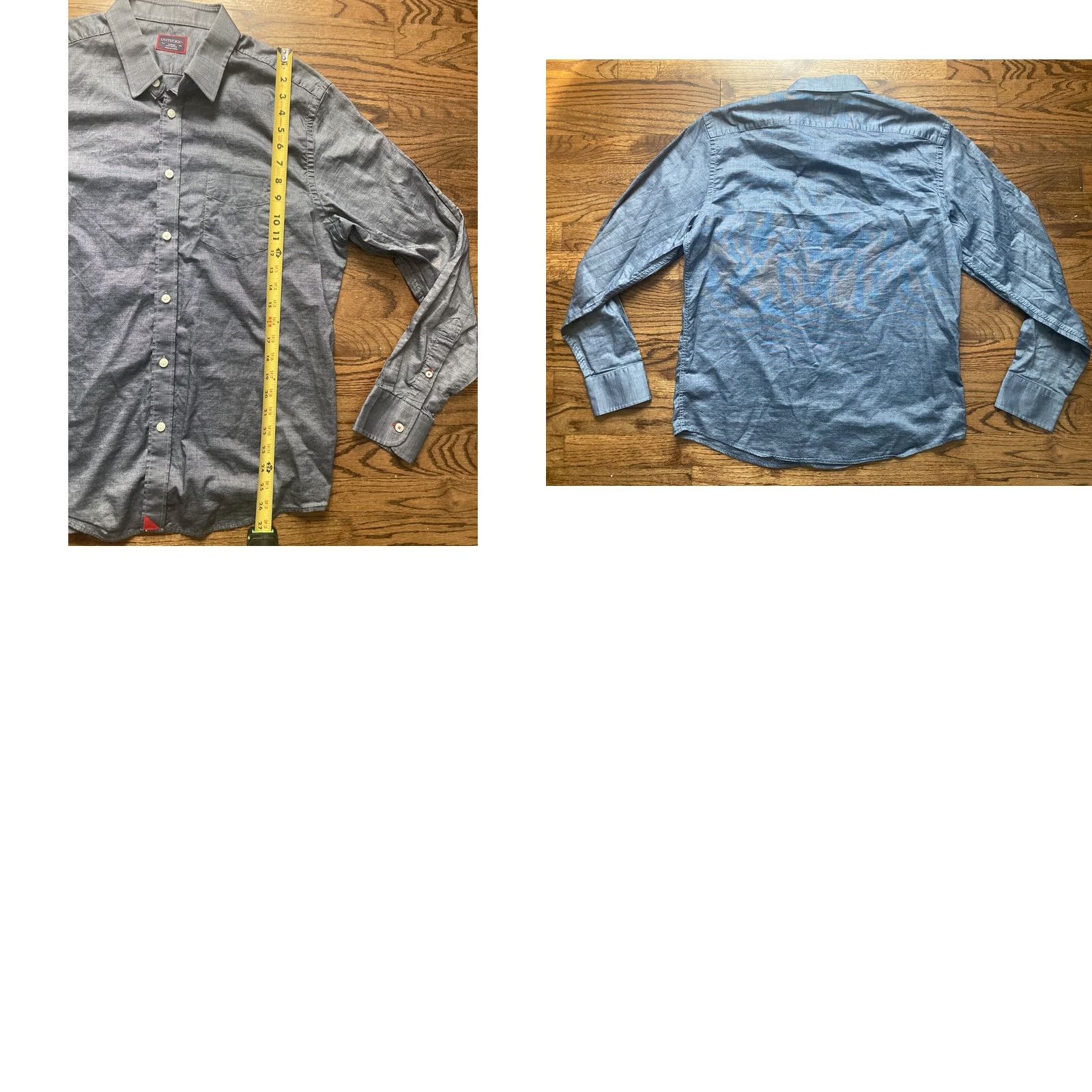 UNTUCKit UNTUCKit Button-Up Shirt Pio Cesare Mens Size L Blue Gray Casual Workwear Short Sleeve Button-Up Shirt Size US L / EU 52-54 / 3 - 8 Thumbnail