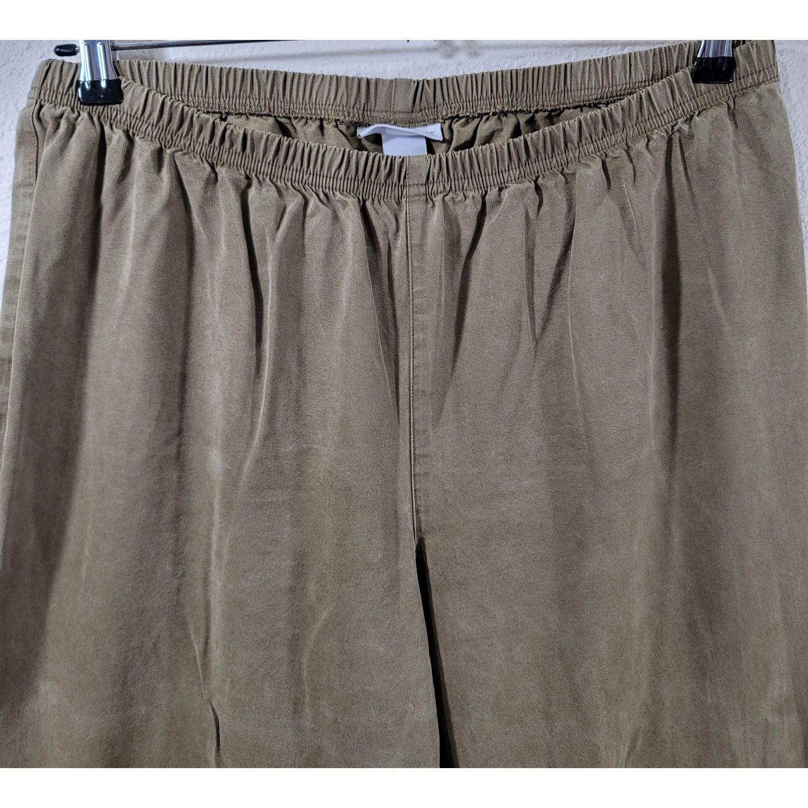 Other Soft Surroundings Dark Beige Pleated Front Pull On Pants L Size 34" / US 12 / IT 48 - 2 Thumbnail
