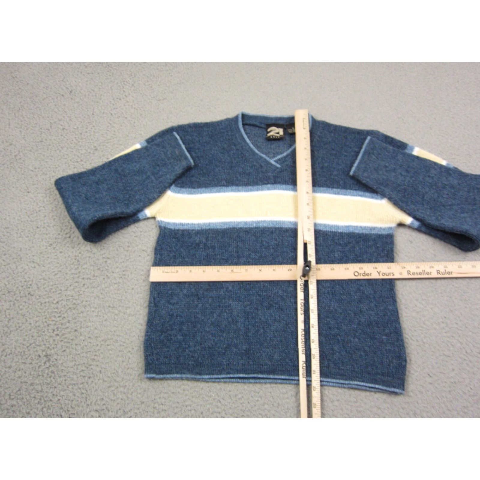 Vintage VINTAGE rue21 Sweater Womens Medium Blue V-Neck Knit Pullover 80s 90s Casual Workwear Size M / US 6-8 / IT 42-44 - 7 Thumbnail