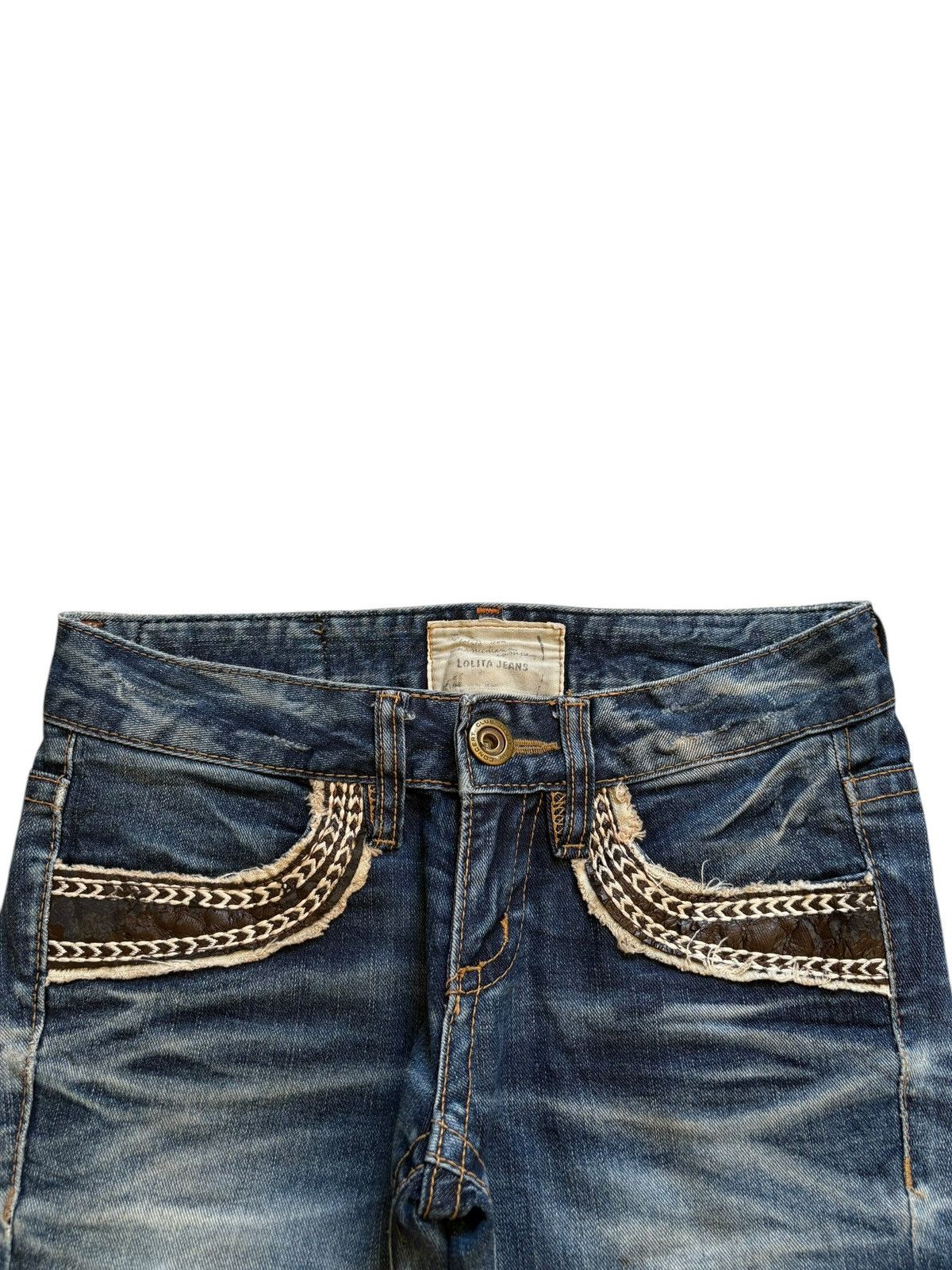 Hysteric Glamour Vintage Lolita Mud Wash Distressed Flare Jeans Size 29" - 4 Thumbnail