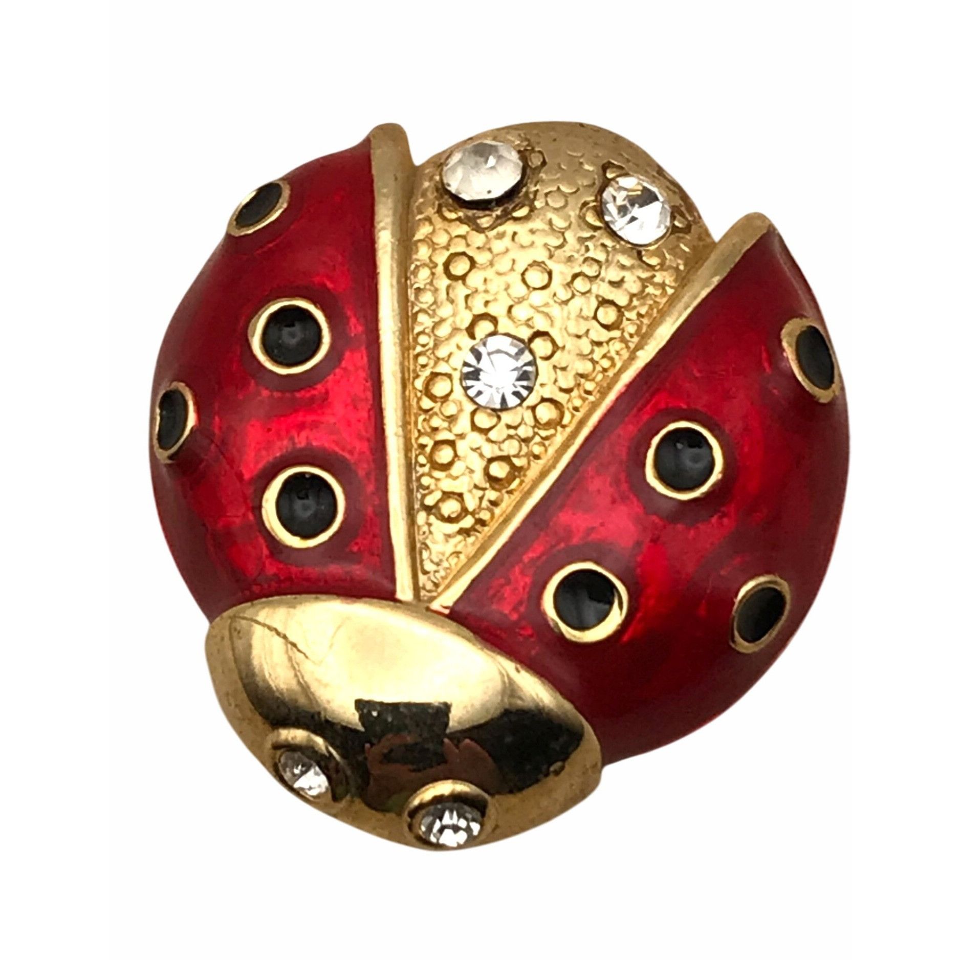 Vintage Vintage Lady Bug Ladybug Brooch signed AAI Scarf Red Bla Size ONE SIZE - 2 Thumbnail