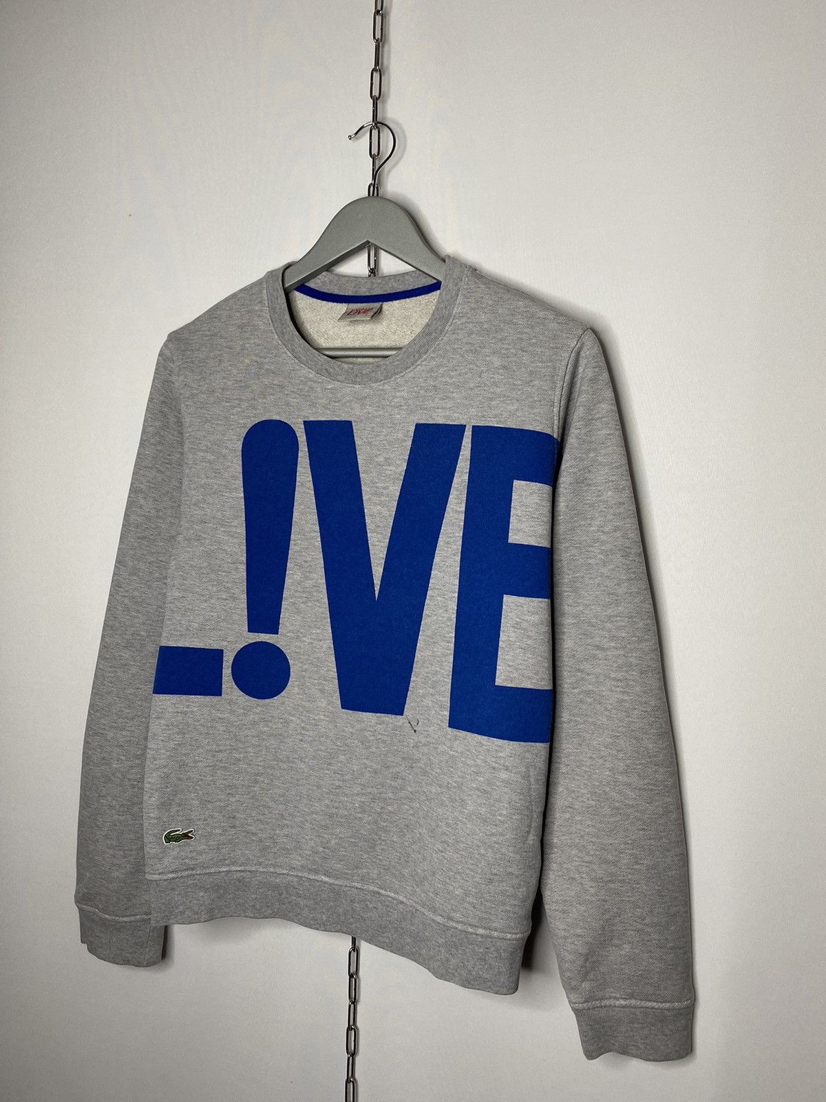 Lacoste 🐊Vintage Rare Lacoste Live Big Logo Sweatshirt Overprinted🐊 Size US S / EU 44-46 / 1 - 2 Thumbnail