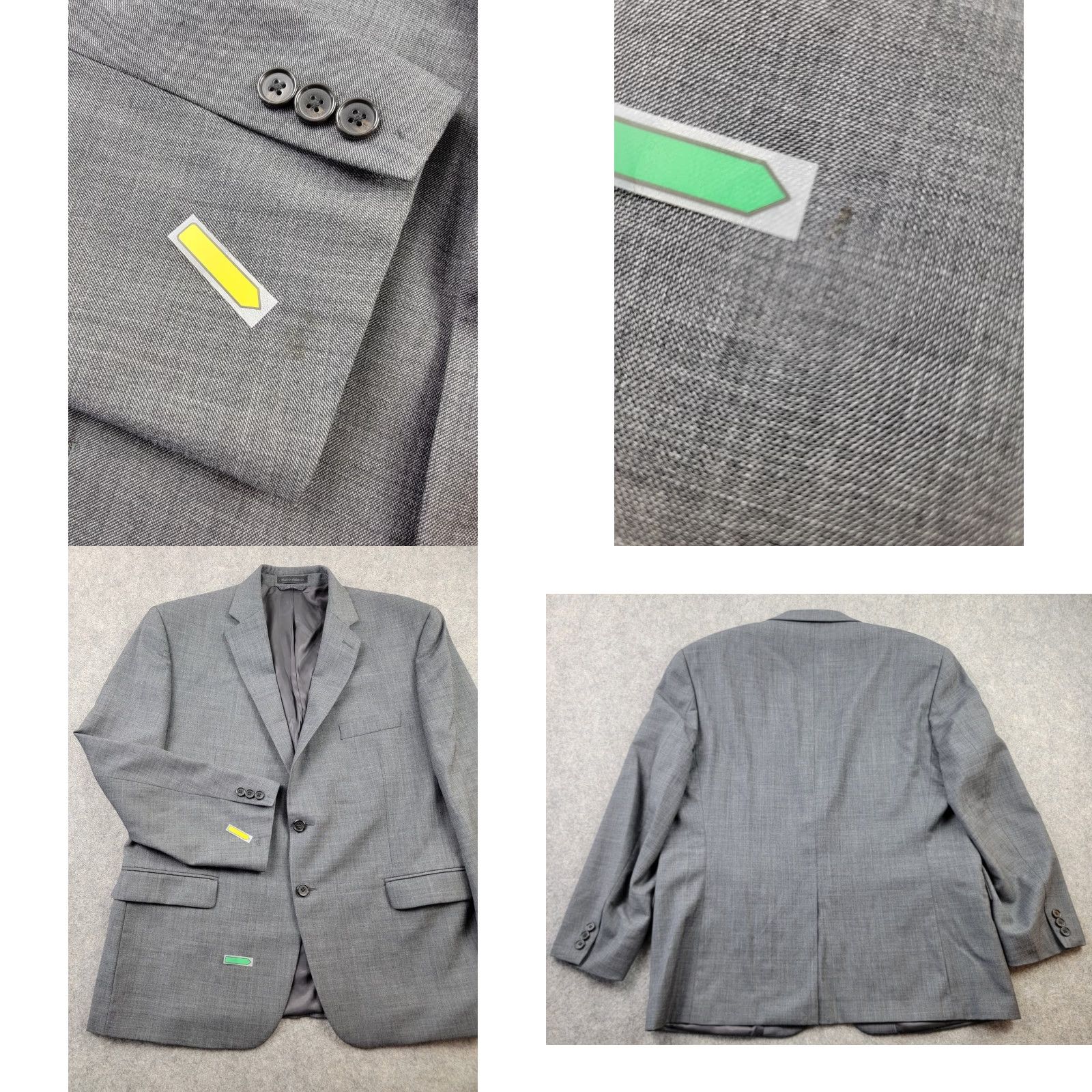 Ralph Lauren Lauren Ralph Lauren Suit Jacket Mens 44S Gray Wool Single-Breasted Notch Lapel 3-Button Vented Size 44R - 8 Thumbnail
