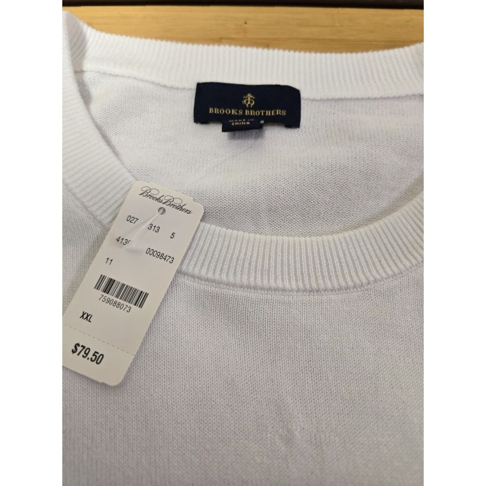 Brooks Brothers Brooks Brothers Sweater Mens 2XL White Blue Striped Crewneck Long Sleeve Knit Size US XXL / EU 58 / 5 - 4 Thumbnail