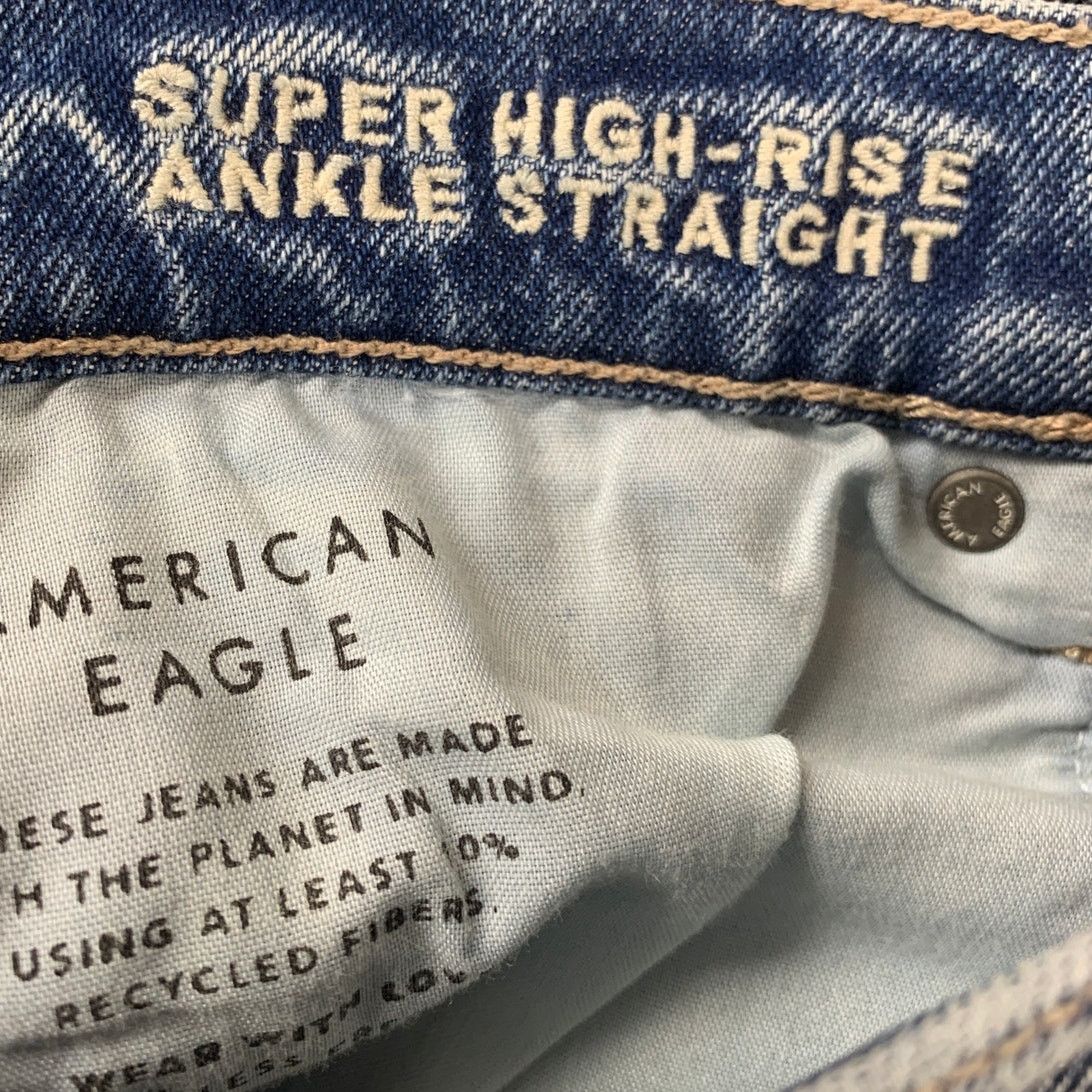 American Eagle Outfitters New American Eagle Womens 10 Straight Denim Blue Jeans Size 32" / US 10 / IT 46 - 6 Thumbnail