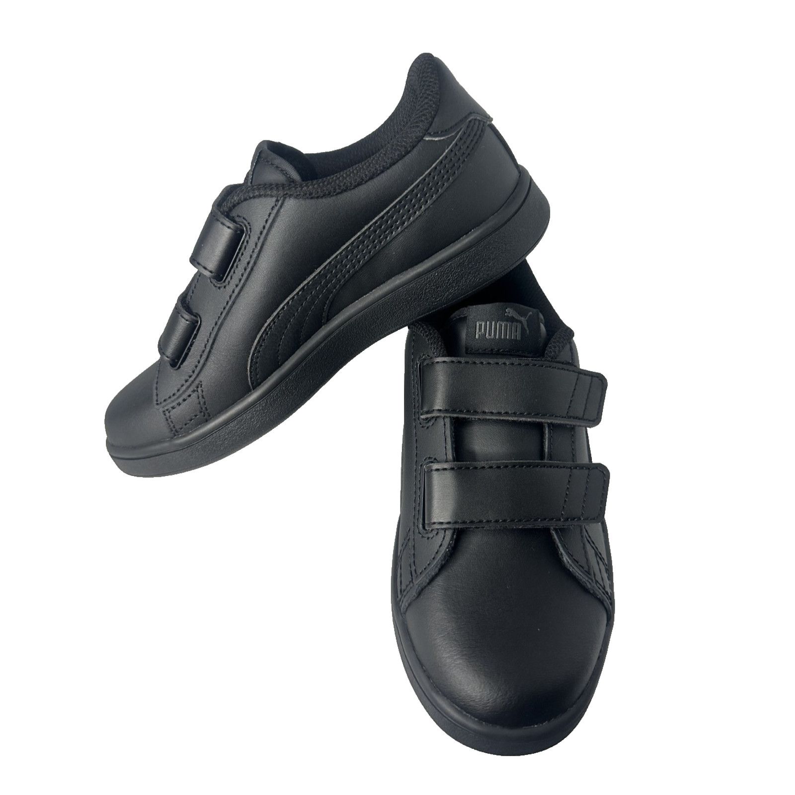 Puma PUMA Toddler kids Smash V2 L V PS Black Leather Sneakers Size US 4 / IT 34 - 4 Thumbnail