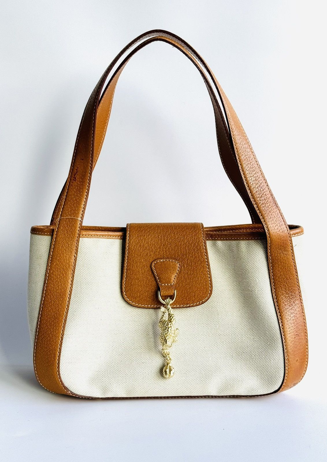 Barry Kieselstein-Cord canvas leather Frog and Ladybug Bag