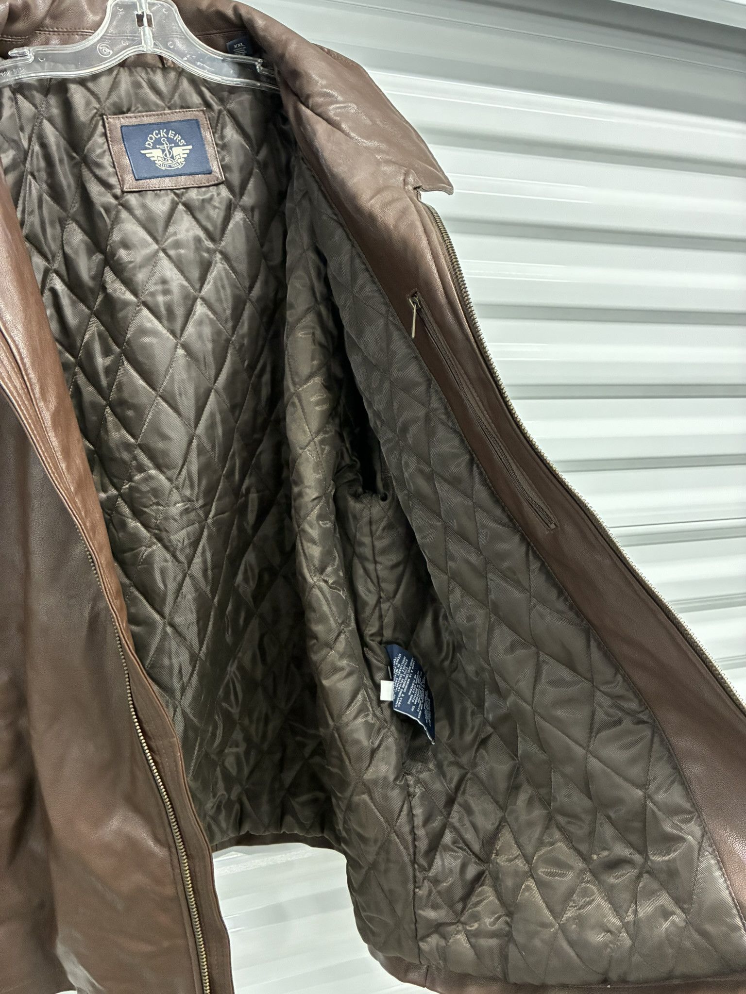 Dockers Dockers Faux Leather Jacket Men XXL Front Zipper Quilted Size US XXL / EU 58 / 5 - 5 Thumbnail