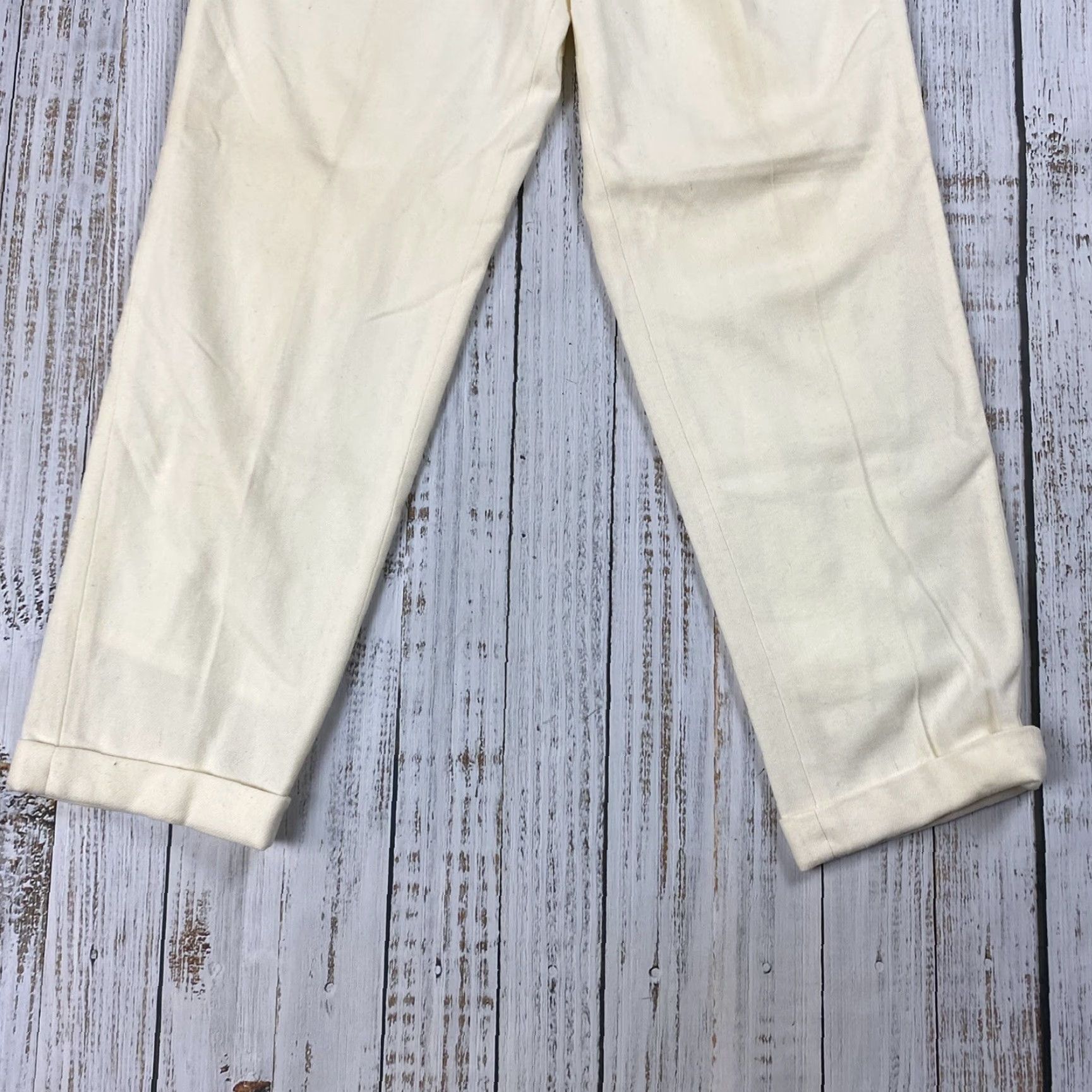 Vintage VINTAGE Crazy Horse High Waisted Mom Jeans Pants Size 5/6 Ivory Wool 80s Womens Size 27" / US 4 / IT 40 - 3 Thumbnail