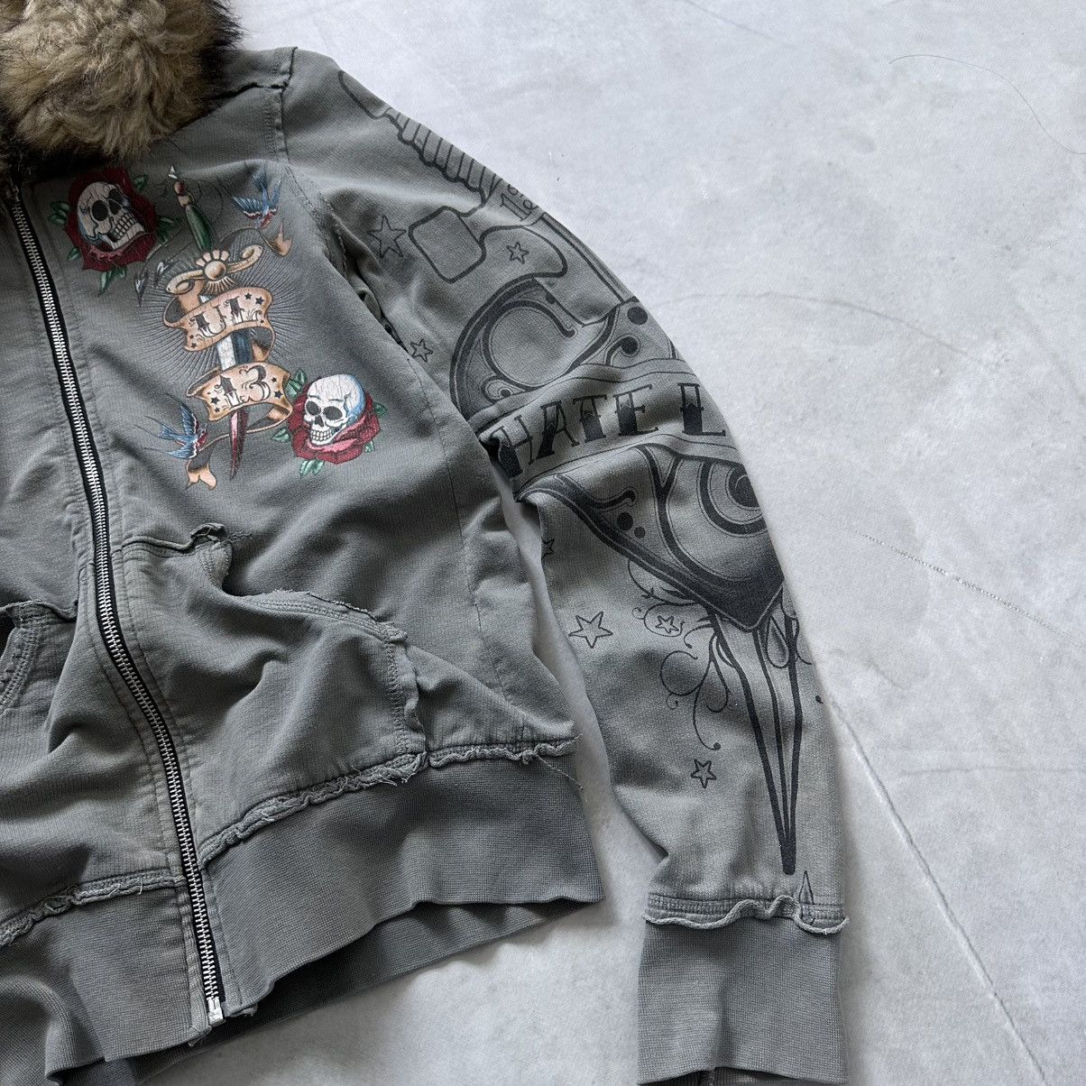Hysteric Glamour × Undercover Tribal If Six Was Nine Ed Hardy Style Fur Zip Hoodie Jacket Size S / US 4 / IT 40 - 4 Thumbnail