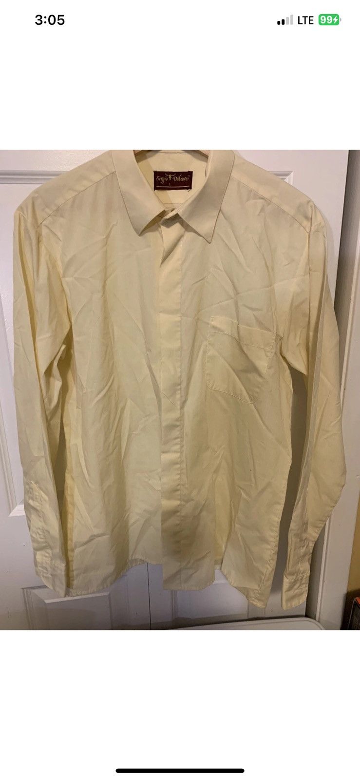 Other Sergio Valente mens sz L yellow button shirt Size US L / EU 52-54 / 3 - 6 Thumbnail