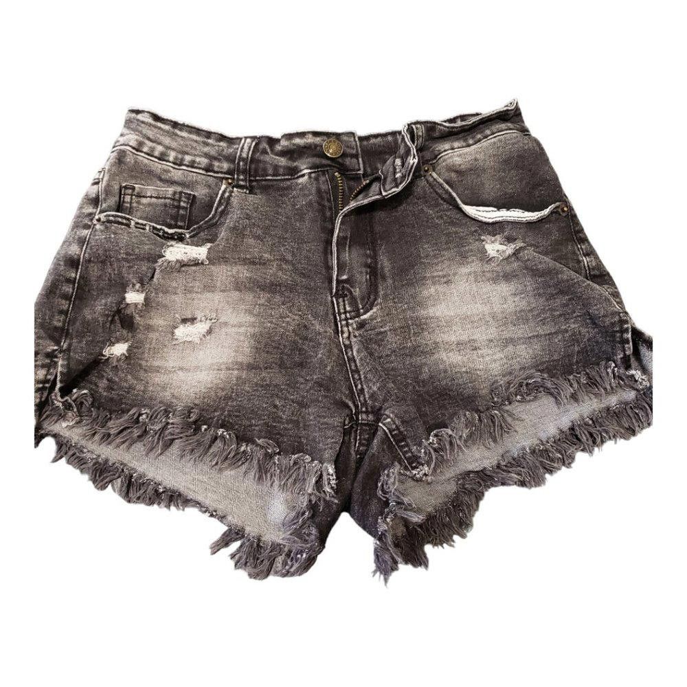 Designer CT121 Girls Black Distressed Denim Jeans Medium Size US 26 / EU 42 - 1 Thumbnail