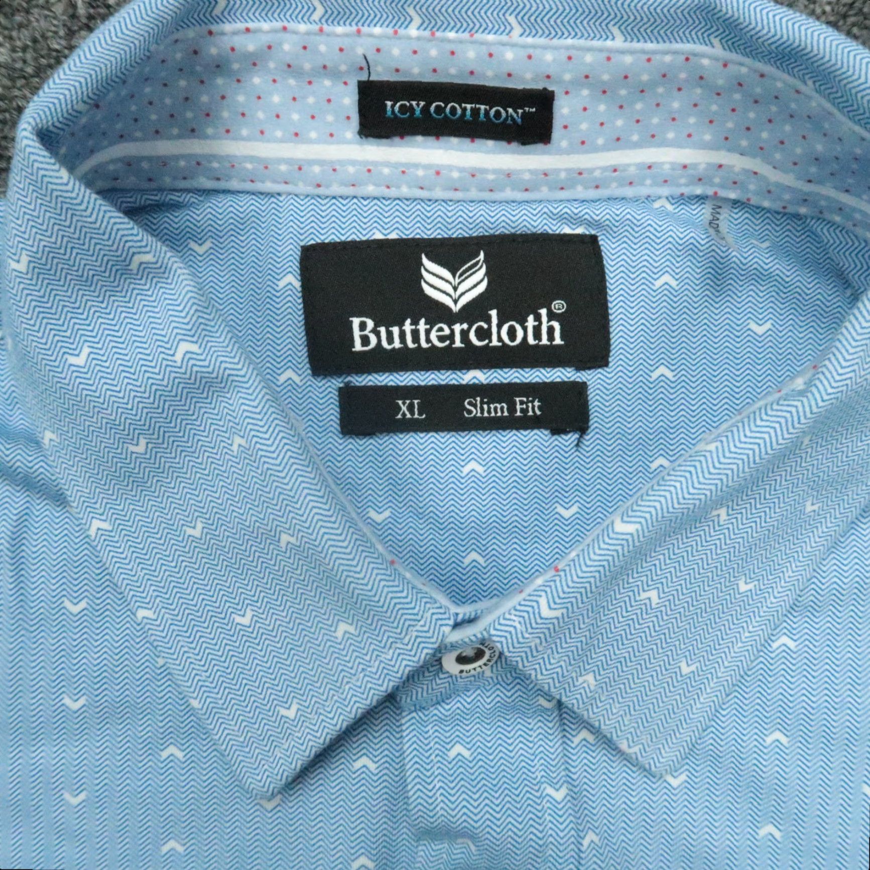 Vintage Buttercloth Shirt Mens XL Blue Geometric Cotton Long Sleeve Button-Up Size US XL / EU 56 / 4 - 3 Thumbnail