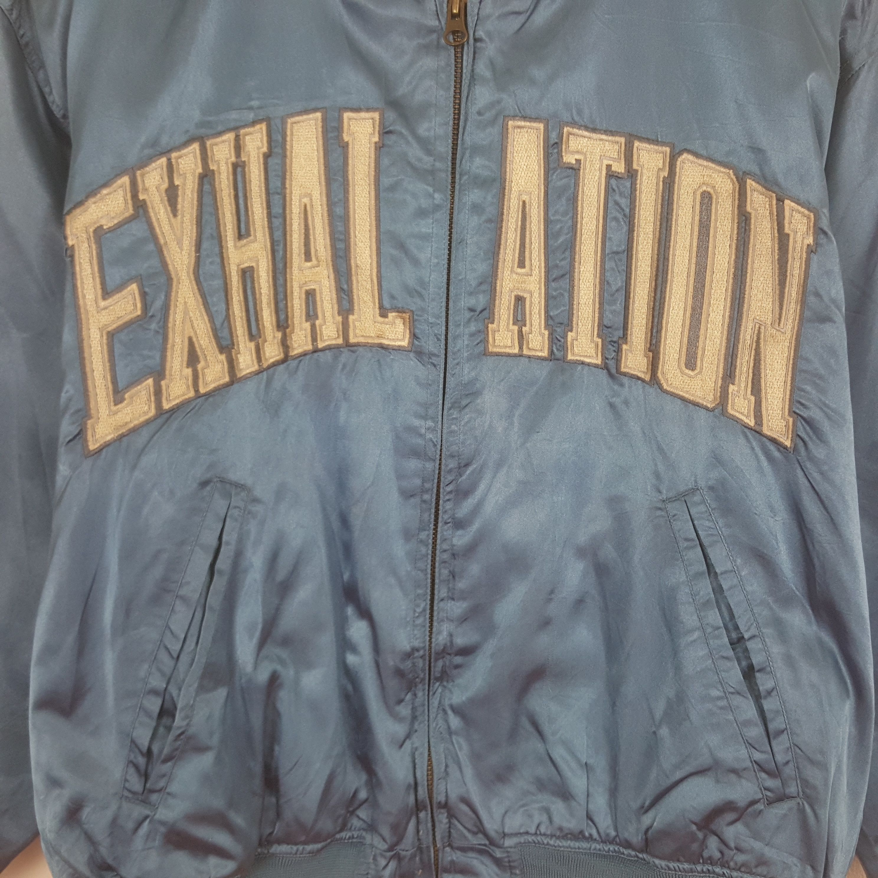 Vintage Vintage Exhalation Zipper Bomber Jacket Size US M / EU 48-50 / 2 - 2 Thumbnail