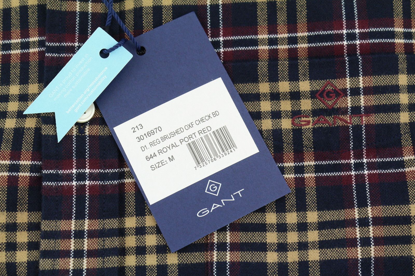 Gant REG BRUSHED OXF CHECK M Royal Port Red Button 87505 Size US M / EU 48-50 / 2 - 7 Thumbnail