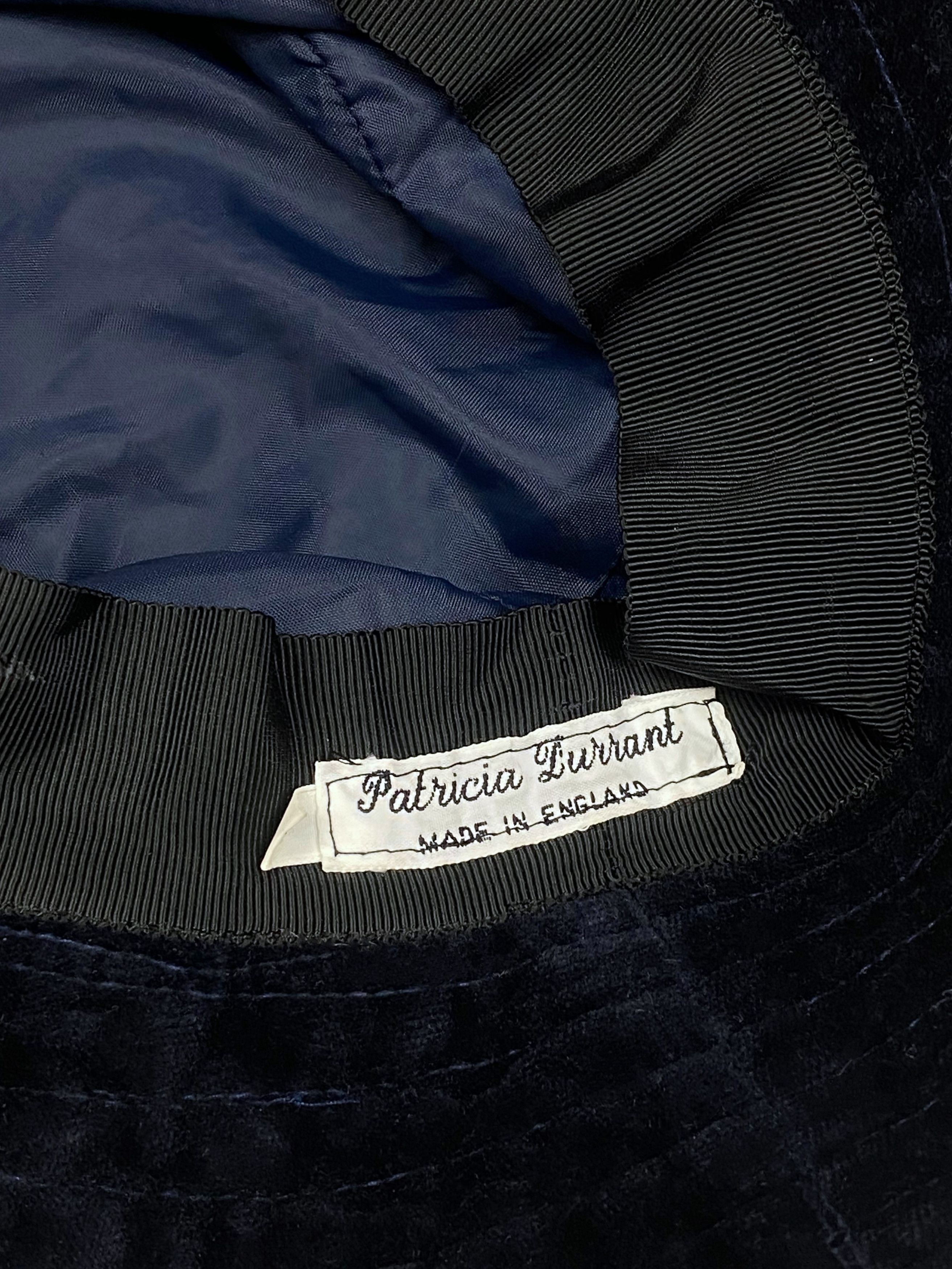 Hat Club Vintage PATRICIA LURRANT Vevlet Deep Blue Bucket Hat M659 Size ONE SIZE - 6 Thumbnail