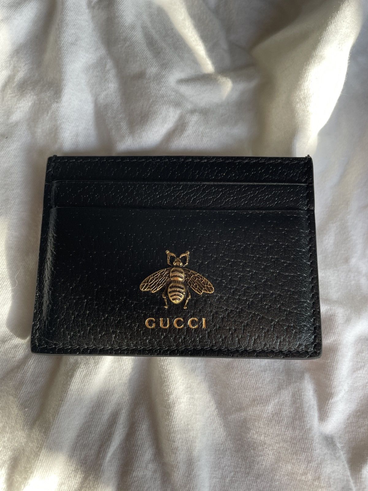 gucci card sleeve Gucci GG Leather Rubber Effect Neon Orange Folding Wallet Card Holder main image 1