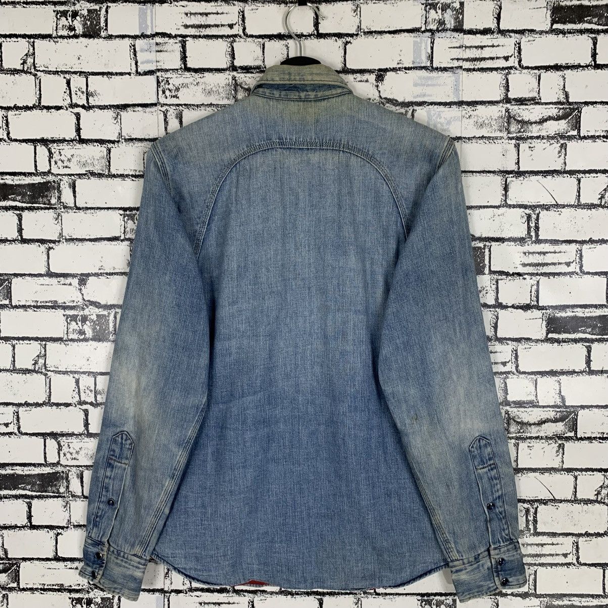 Blue Blue Japan × Vintage Vintage Blue Blue Denim Washed Faded Flannel Shirt Size US M / EU 48-50 / 2 - 6 Thumbnail