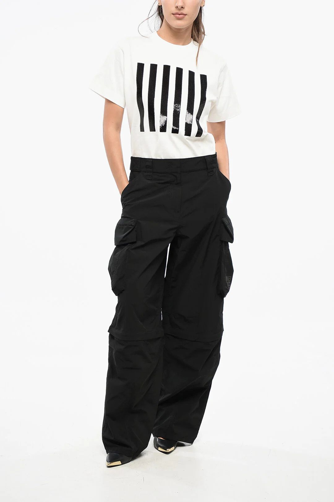 Alexander Wang og1mm0426 Wide-Leg Cargo Pant in Black Size 32" / US 10 / IT 46 - 3 Thumbnail