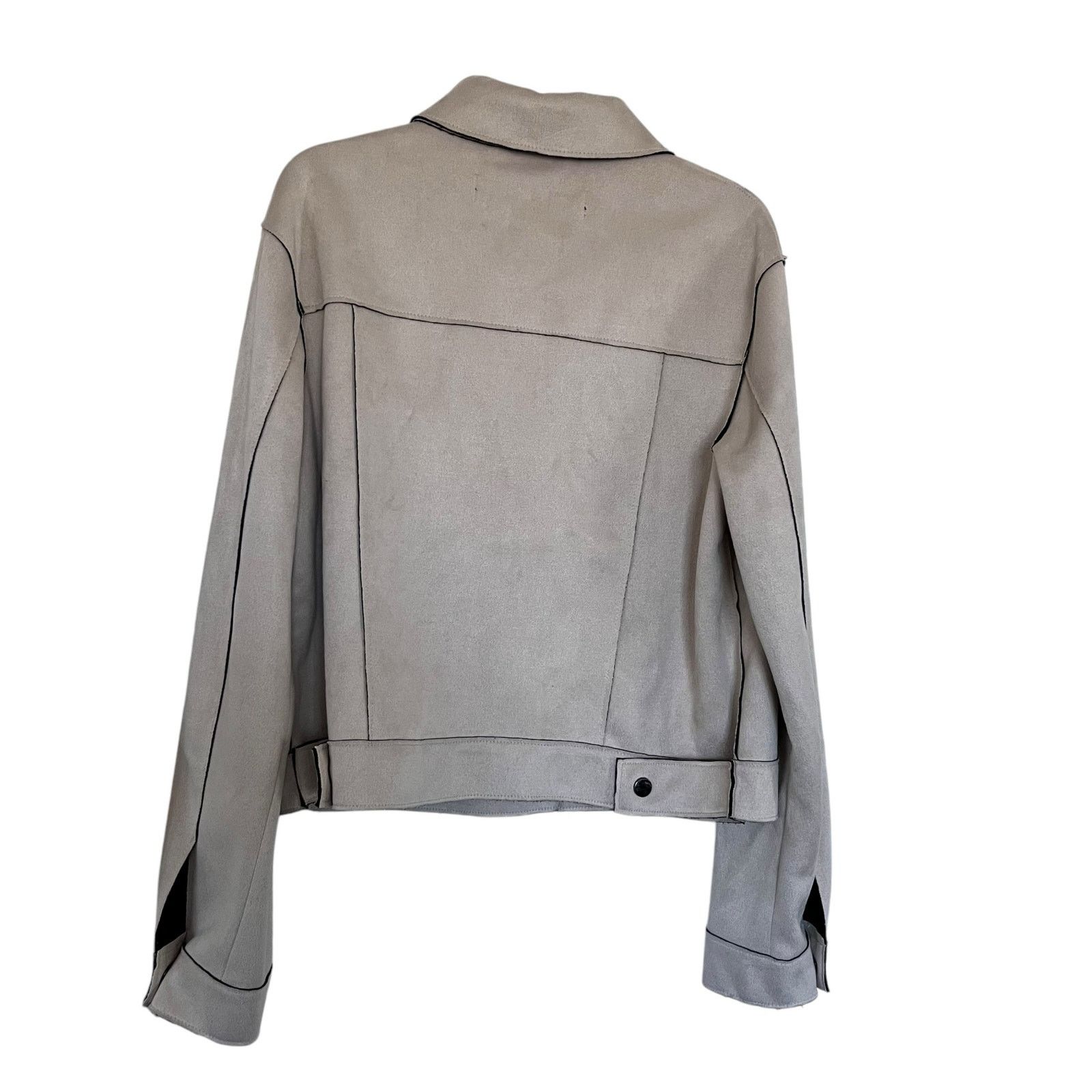 Zara Zara Beige Faux Suede Button Front Jacket Size Small Size S / US 4 / IT 40 - 3 Thumbnail