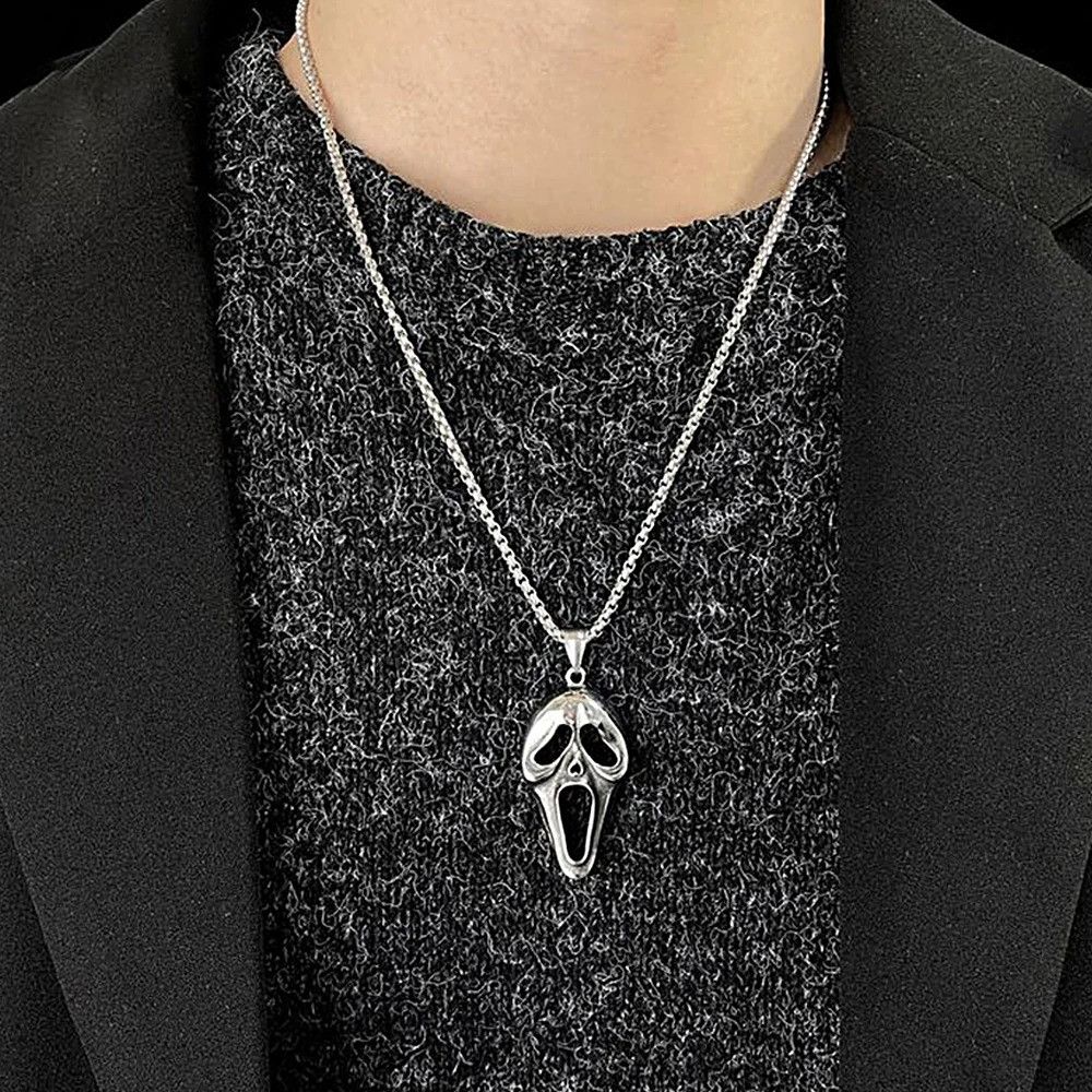 Vintage Vintage Mask Skull Pendant Necklace Size ONE SIZE - 2 Thumbnail
