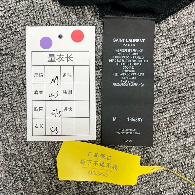 Saint Laurent Paris Saint Laurent ParisBlack small logo embroidered short slee Size US M / EU 48-50 / 2 - 6 Thumbnail