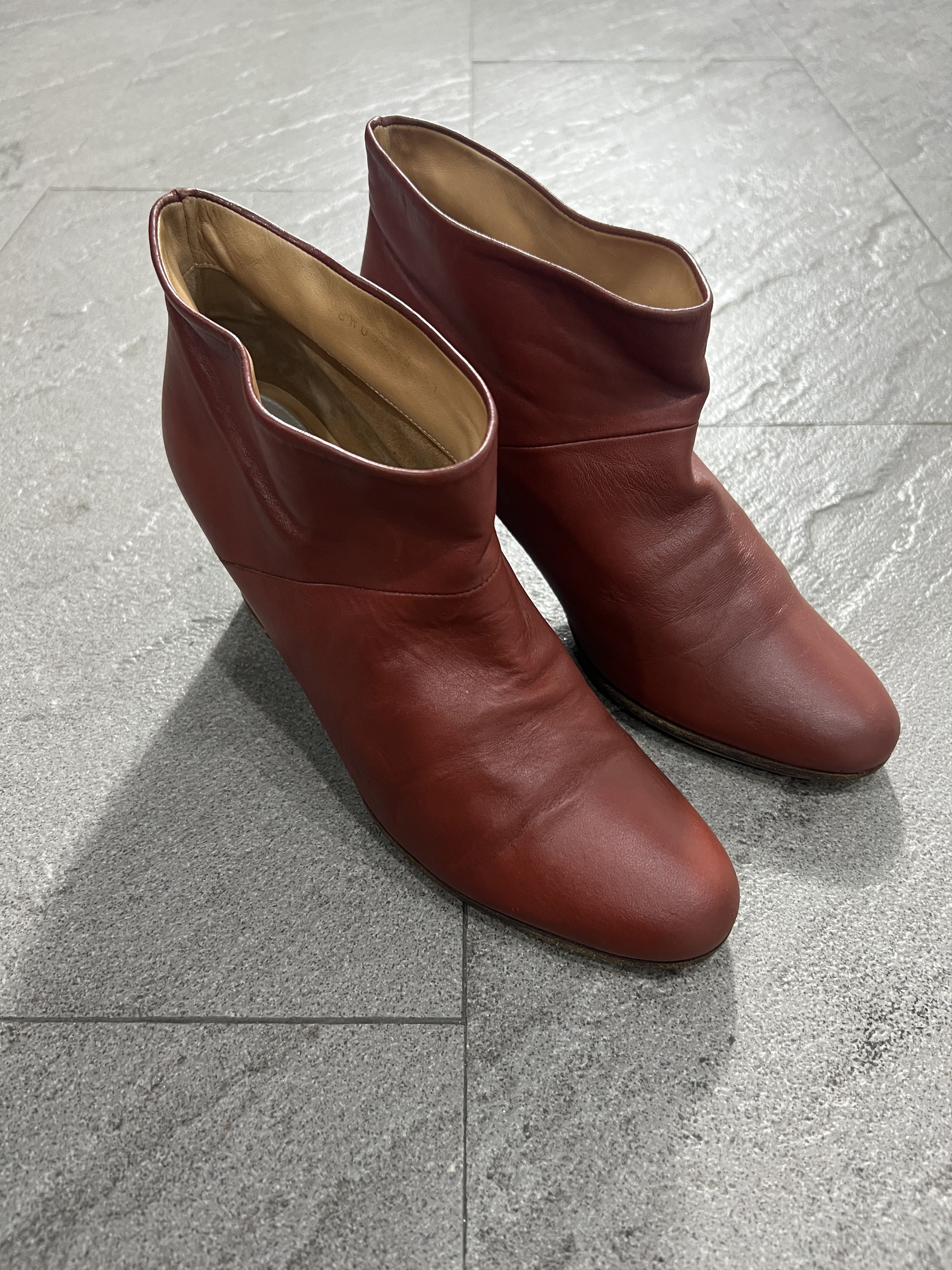 Maison Margiela Maison Martin Margiela Oxblood Leather Ankle Boots Heel Size US 7 / IT 37 - 2 Thumbnail