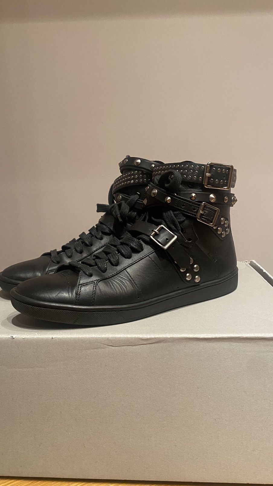 Saint Laurent Paris Stars Sneakers Men's 10.5 43.5 Silver
