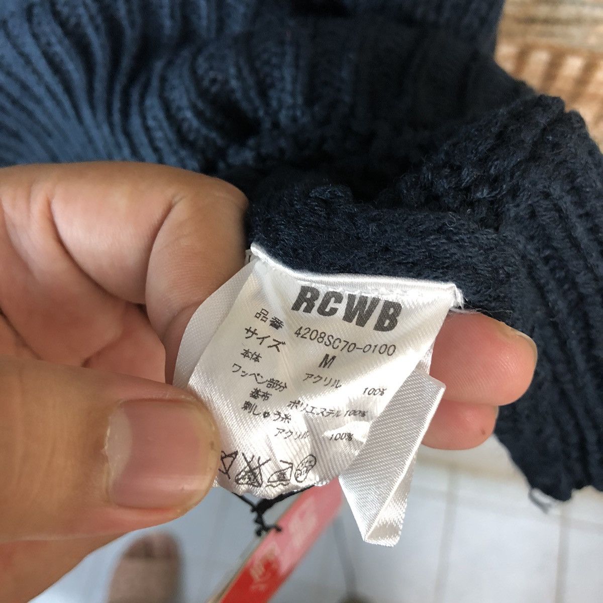 Homespun Knitwear × Japanese Brand RCWB Dark Blue Turtle Neck ripped Knitwear #A1355 Size M / US 6-8 / IT 42-44 - 6 Thumbnail