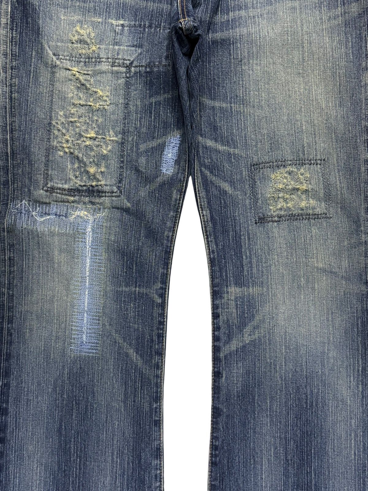 Edwin × Japanese Brand Exclusive Vintage Edwin XV Mud Wash Patched Flare Jeans Size US 35 - 5 Thumbnail