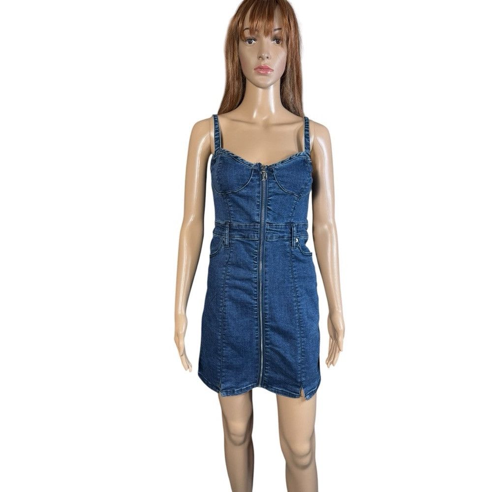 Juicy Couture NWT New Juicy Couture Blue Denim Bodycon Sleeveless Mini Dr Size S / US 4 / IT 40 - 1 Thumbnail