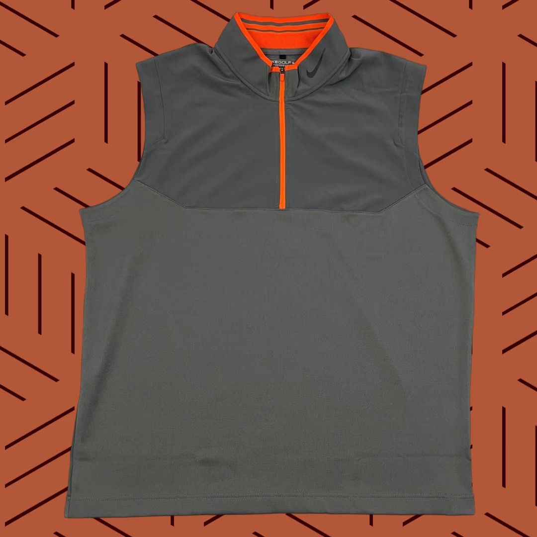 Nike Nike Golf Tour Performance Vest Men XL Gray Quarter Zip Pullover Dri-Fit Stretch Size US XL / EU 56 / 4 - 1 Thumbnail