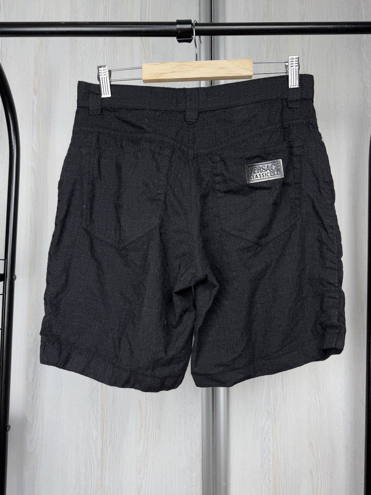 Versace Versace Classic v2 dark grey vintage unisex wool shorts 32 Size 32" / US 10 / IT 46 - 2 Thumbnail