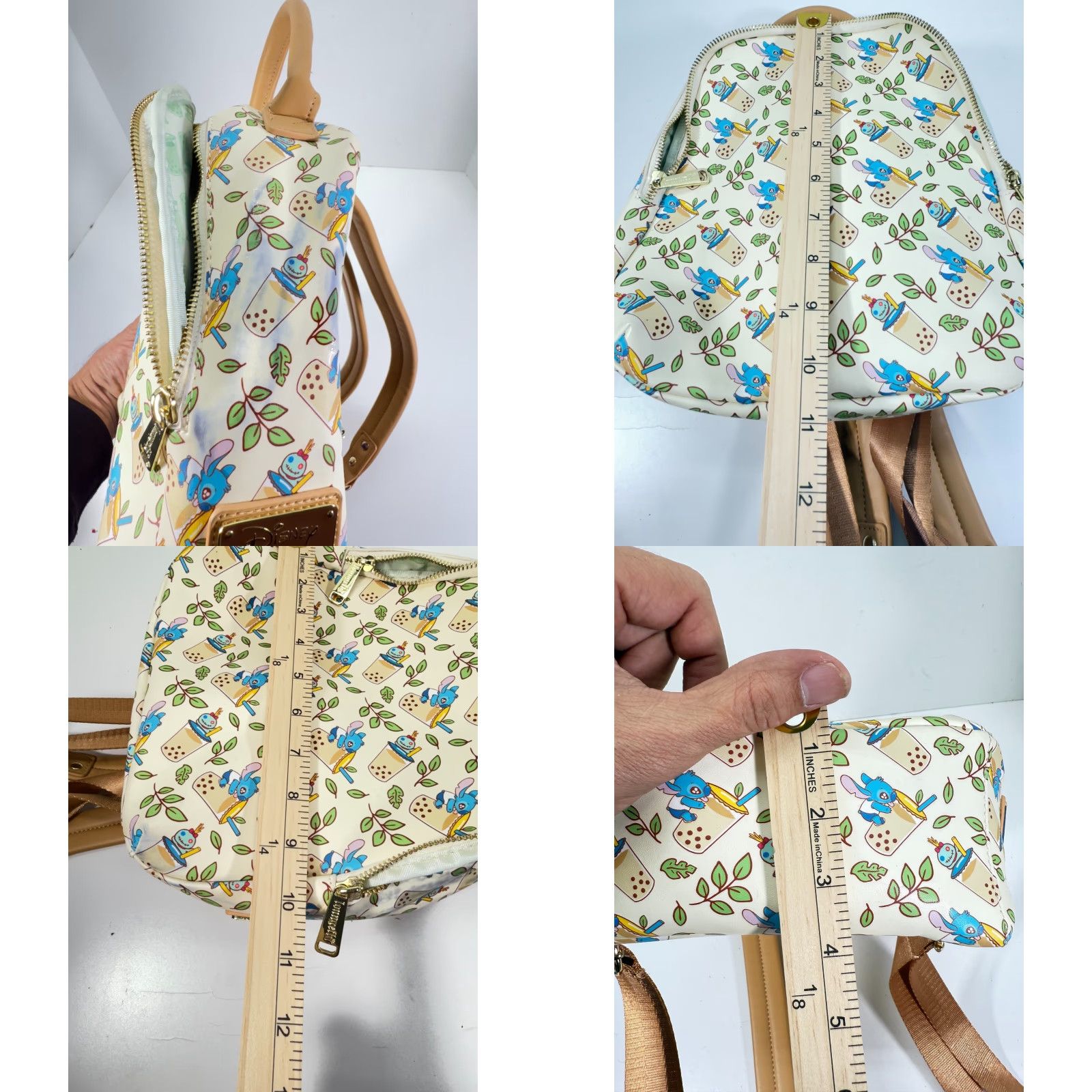 Vintage Loungefly Disney Lilo & Stitch Boba Mini Backpack Purse Womens Cream Zipper Bag Size ONE SIZE - 11 Thumbnail