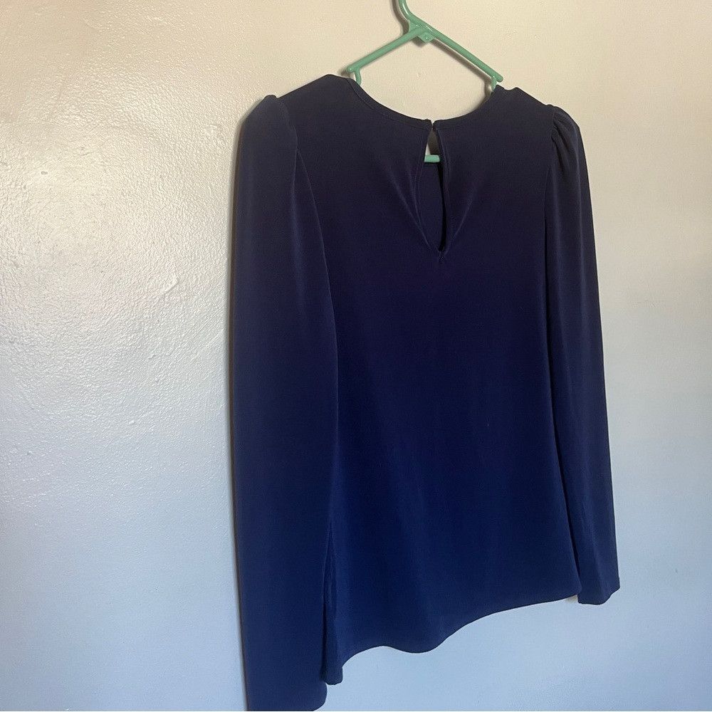 Express Express Long Sleeve Loose Fit Blouse Navy Blue Small Size S / US 4 / IT 40 - 7 Thumbnail