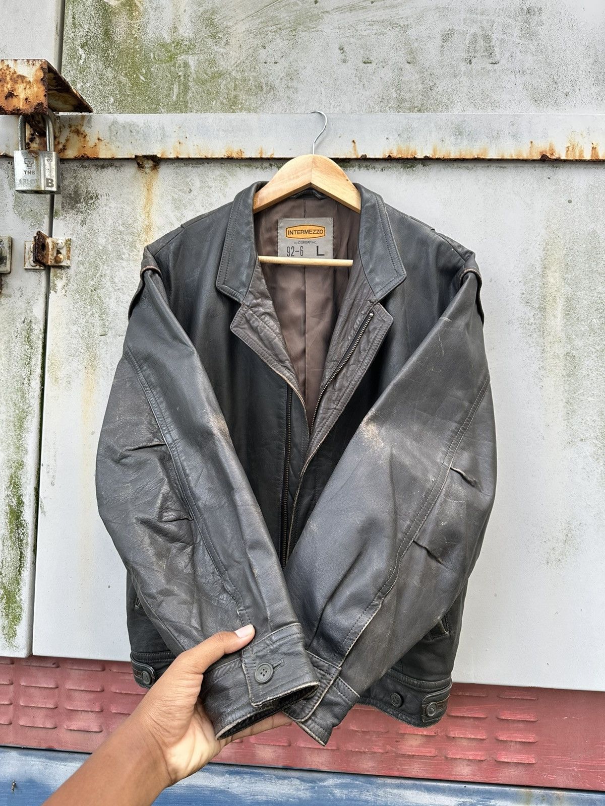 Vintage 👹Vintage INTERMEZZO By Durban Leather Bomber Jacket Size US M / EU 48-50 / 2 - 9 Thumbnail