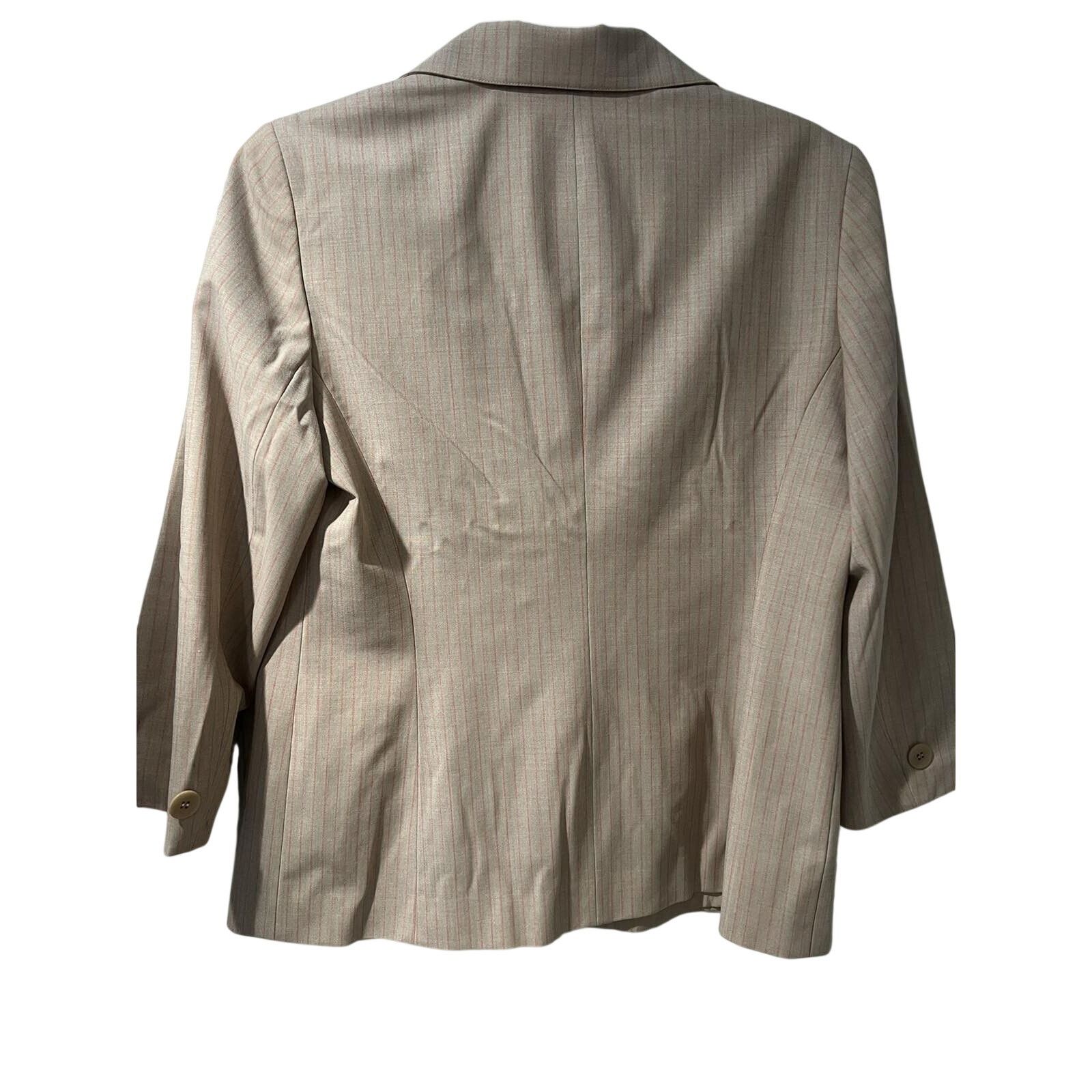 & Other Stories Lafayette 148 New York Tan Wool Suit Jacket Size 16 A001621 Size XL / US 12-14 / IT 48-50 - 2 Thumbnail