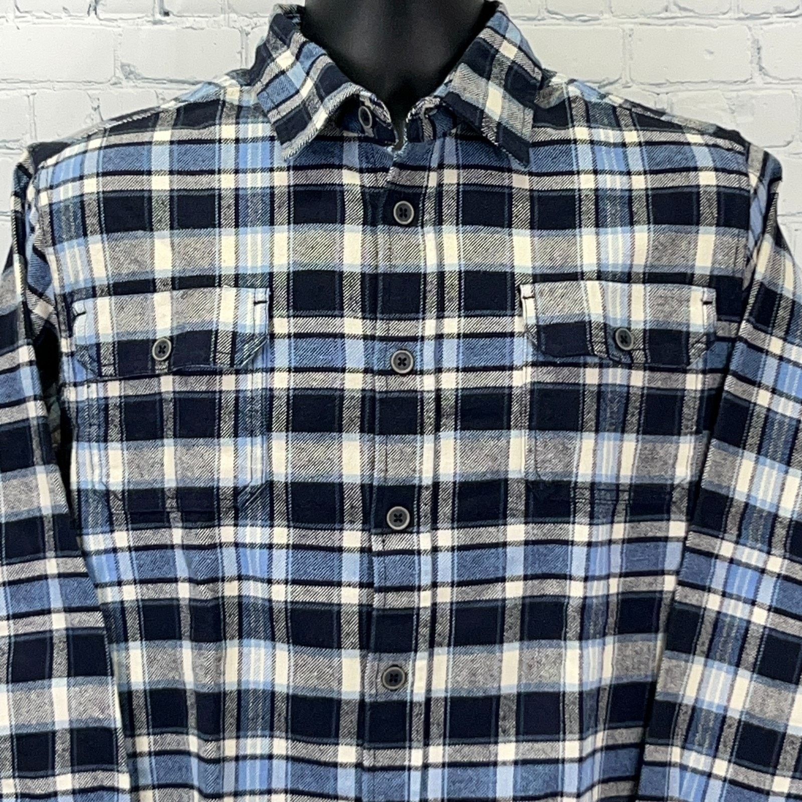 JACHS NY JACHS Brawny Flannel Button Front Shirt Western Blue M Size US M / EU 48-50 / 2 - 1 Thumbnail
