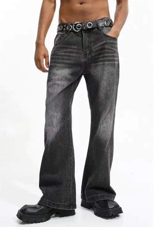 VIBE washed faded ripped y2k flared jeans Size US 32 / EU 48 - 1 Preview