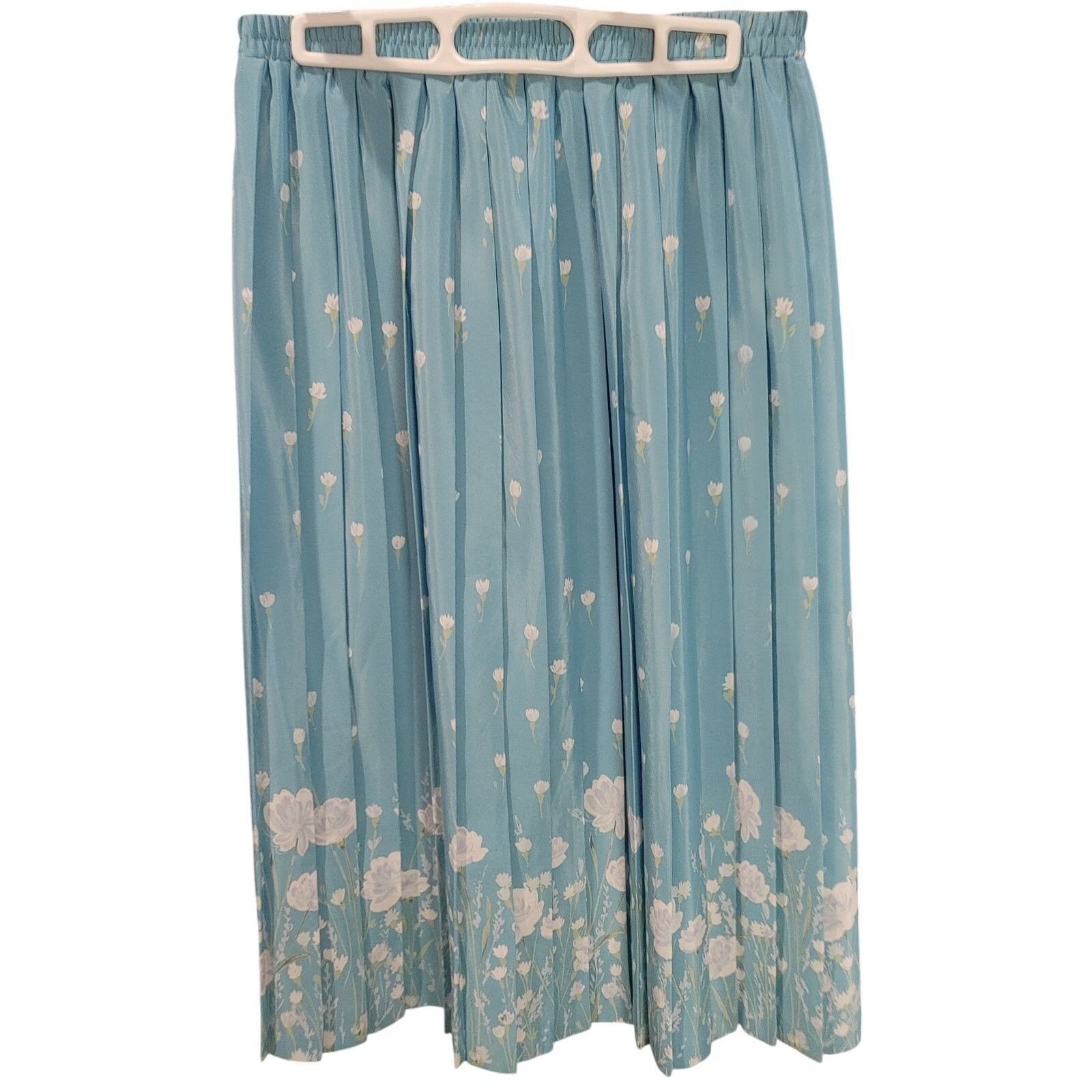 Other Leslie Fay Petites 14P Robins Egg Blue White Floral Skirt Size 36" / US 14 / IT 50 - 2 Thumbnail