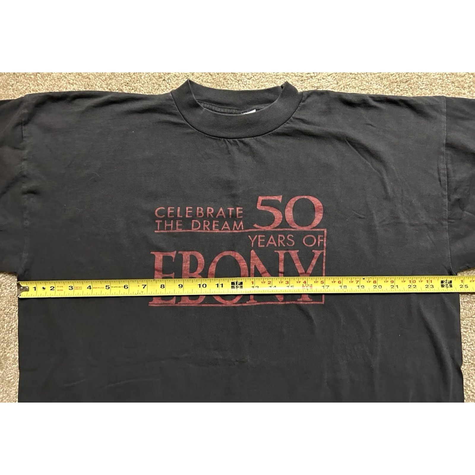 Vintage VTG Celebrate The Dream 50 Years Of Ebony Mens T Shirt XL Black 90s Dream History Culture Short Sleeve Single Stitch Size US XL / EU 56 / 4 - 8 Thumbnail