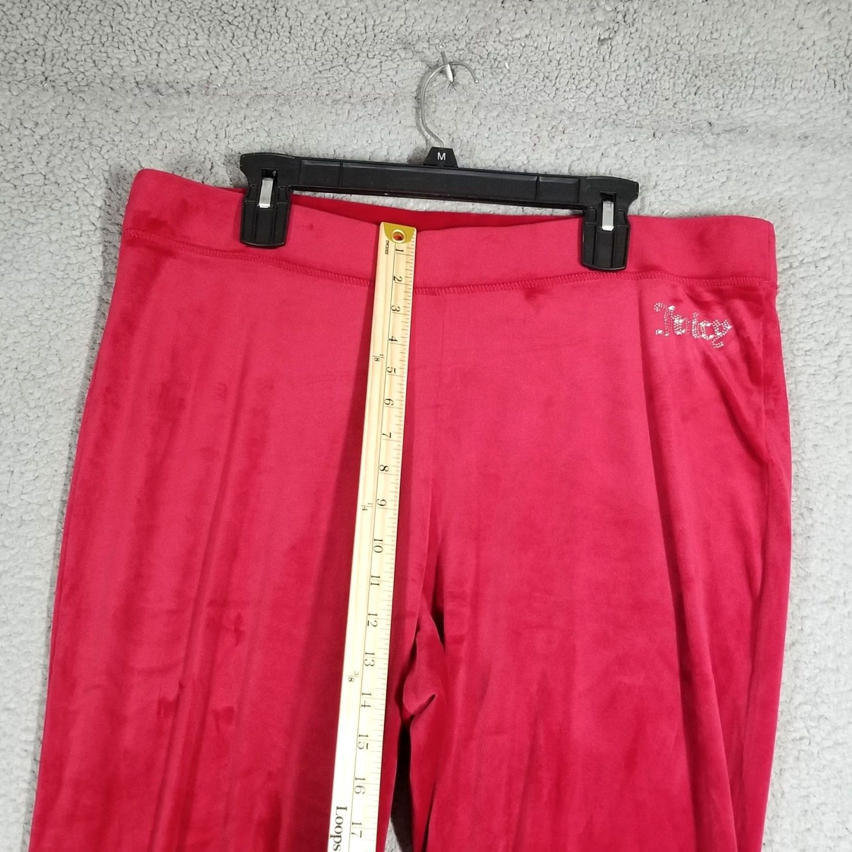 Juicy Couture Juicy Couture Pants Womens XXL Plus Red Velour Sweatpants Rhinestone Logo Size 40" / US 18 - 6 Thumbnail