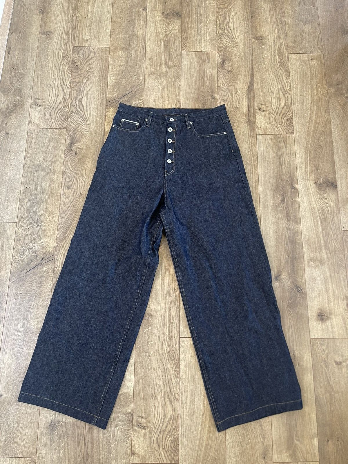 Other Peoples Fortune Leo Wide Leg Raw Ecru Denim | Grailed