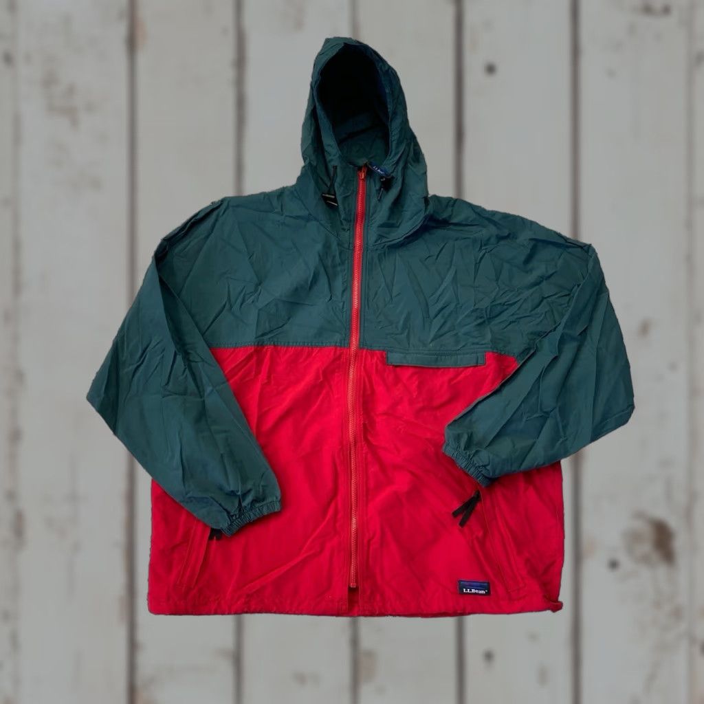 Vintage VINTAGE LL Bean Windbreaker Jacket Mens Pullover Hooded Anorak 90s XL Size US XL / EU 56 / 4 - 1 Thumbnail