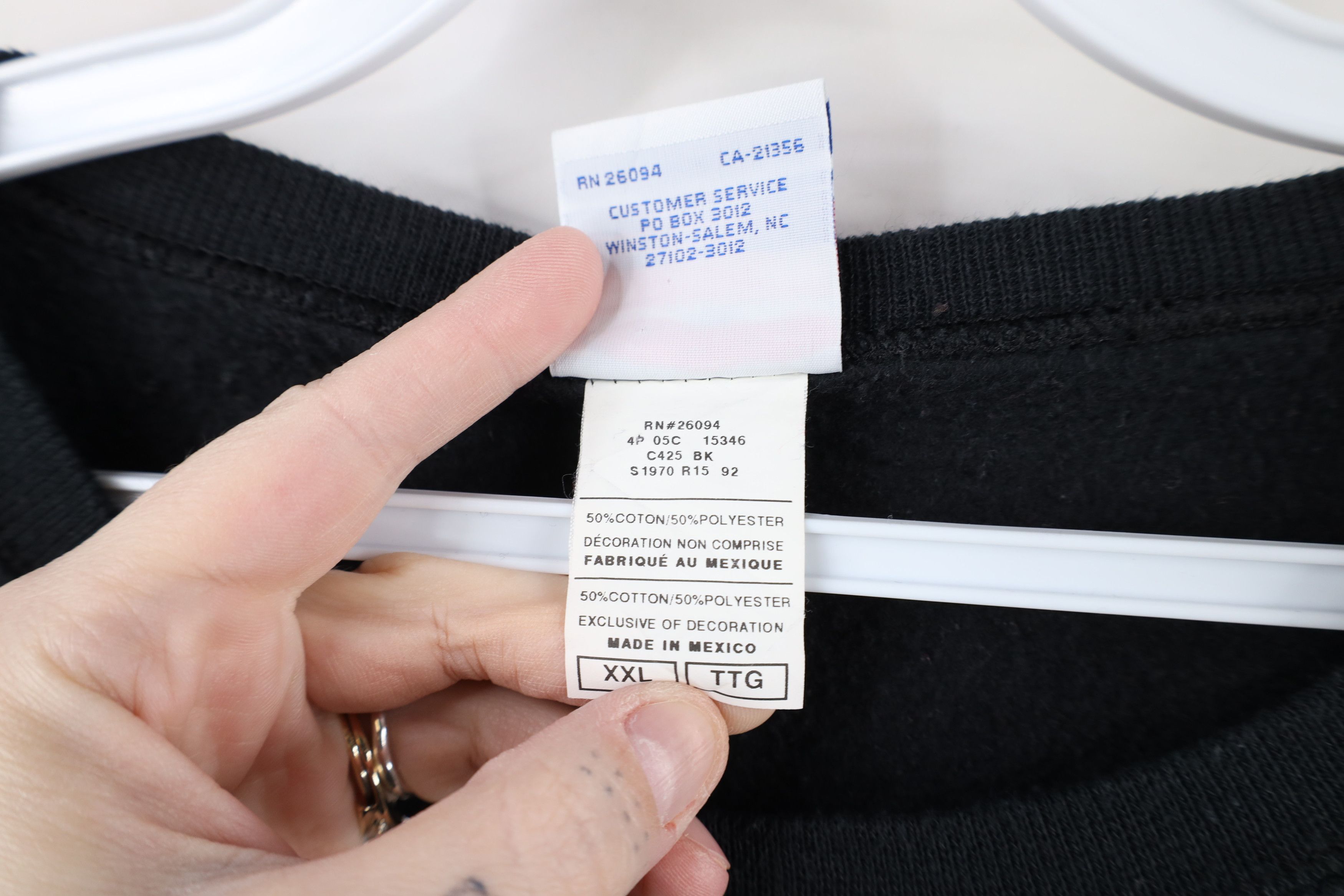 Champion × Vintage Vintage 90s Champion Spell Out Crewneck Sweatshirt Black Size US XXL / EU 58 / 5 - 10 Thumbnail